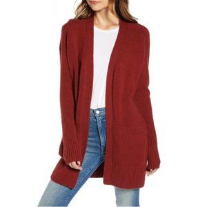 Treasure & Bond Long Open Front Pockets Cardigan